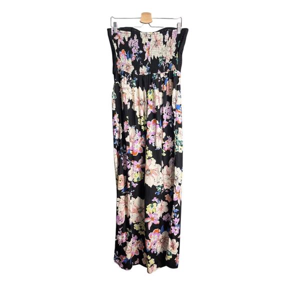 Band Of Gypsies Womens Size Large Sapphire Trendz Black Floral Halter Jumpsuit - Picture 7 of 11